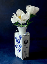 Load image into Gallery viewer, Hand built English porcelain poppy vase with handles and feet