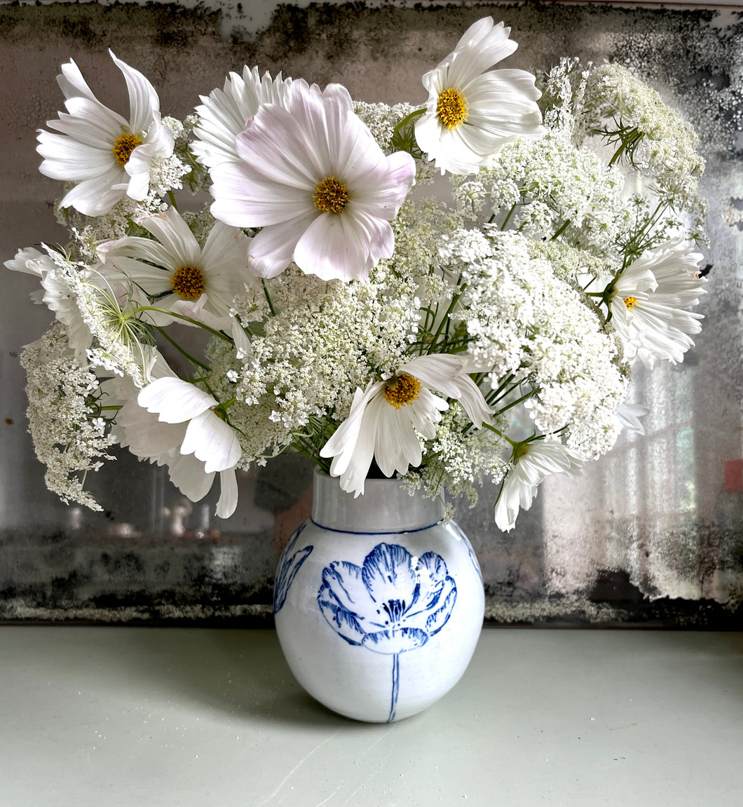 English porcelain tulip vase