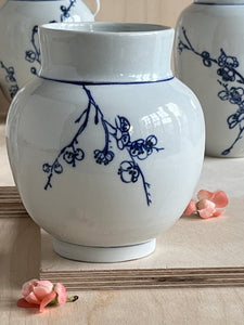 English porcelain cherry blossom vase