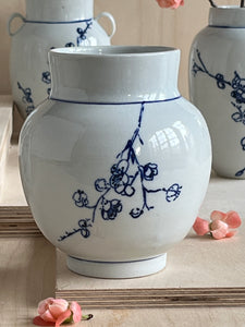 English porcelain cherry blossom vase