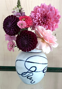 English porcelain calligraphy vase