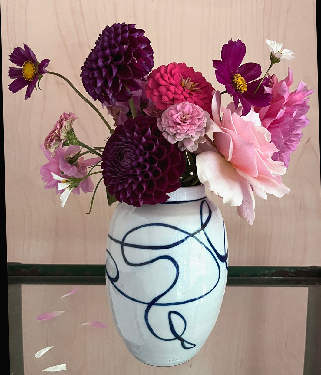 English porcelain calligraphy vase