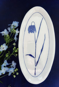 Porcelain fritillaria meleagris oval platter