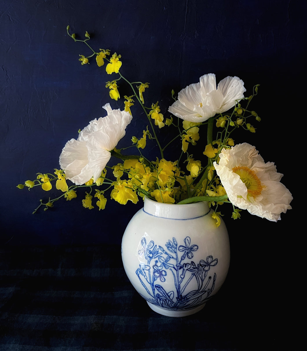 English porcelain phlox vase