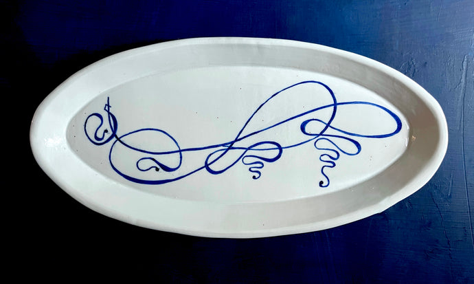 Porcelain calligraphy platter