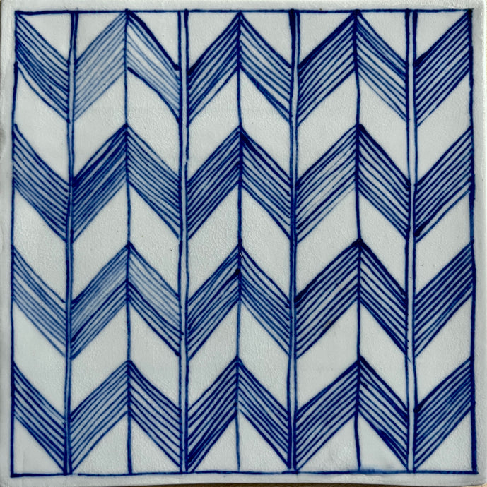 Porcelain feather tile