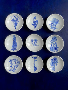 Banchan viola dish, fine English porcelain