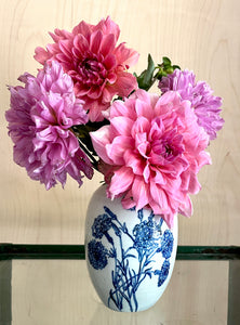 English porcelain dianthus vase