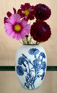 English porcelain dianthus vase