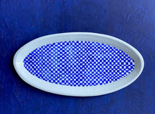 Load image into Gallery viewer, Porcelain oval check platter