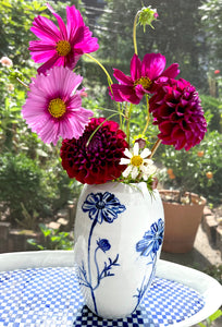 English porcelain cosmos vase