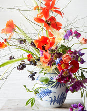 Load image into Gallery viewer, English porcelain large round fern vase