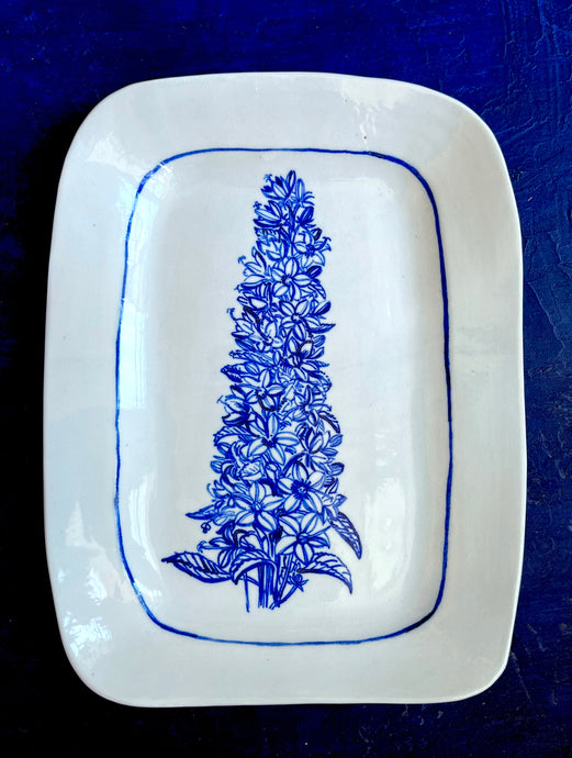 English porcelain rectangle hyacynth platter