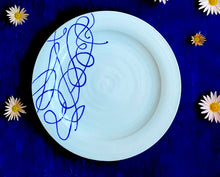 Load image into Gallery viewer, Calligraphy dinner plate 4 in bright white porcelain