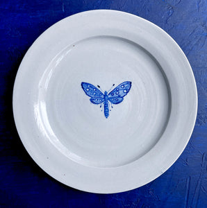 Porcelain moth salad/dinner plate