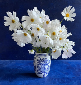 English porcelain peony vase