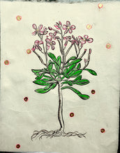 Load image into Gallery viewer, Phlox painting with gold leaf