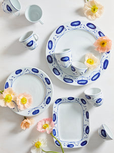 English porcelain rectangle poppy platter