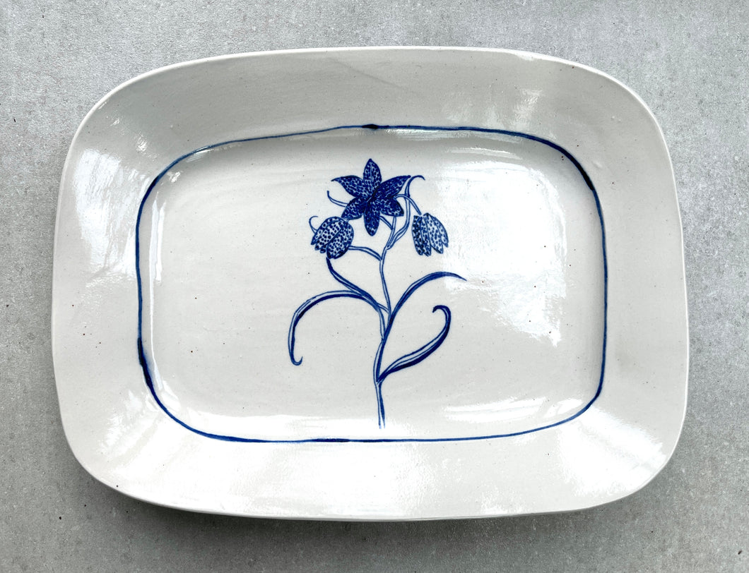 Porcelain rectangle fritillaria platter