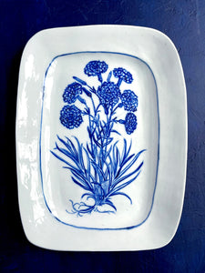 English porcelain rectangle carnation platter