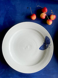 Porcelain moth fan salad plate