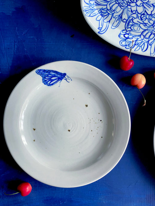Porcelain butterfly salad plate