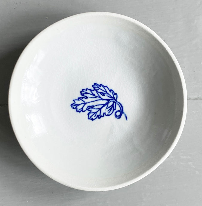 Banchan falling leaf 2 dish, fine English porcelain
