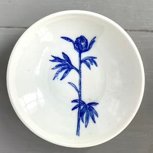 Banchan peony bud dish, fine English porcelain