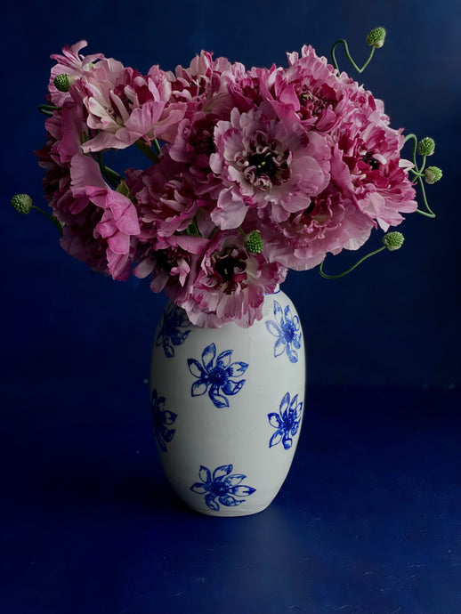 English porcelain anenome vase