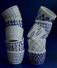 Load image into Gallery viewer, Fine English Porcelain dots and squares soba choko cup