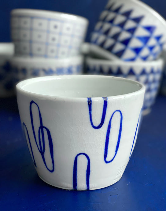 Fine English Porcelain floating calligraphy soba choko cup