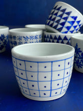Load image into Gallery viewer, Fine English Porcelain dots and squares soba choko cup