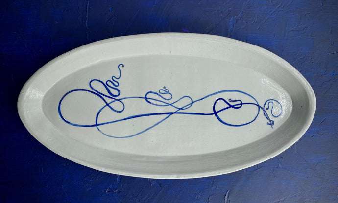 Porcelain calligraphy platter