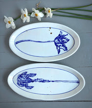 Load image into Gallery viewer, Fine English porcelain oval iris platter