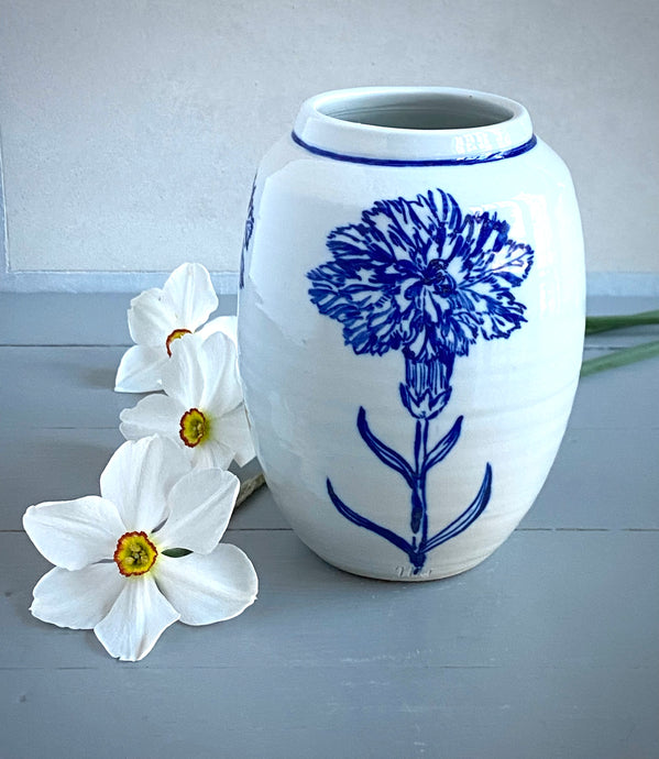 English porcelain carnation vase