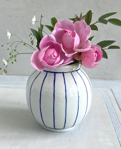 English porcelain round stripe vase