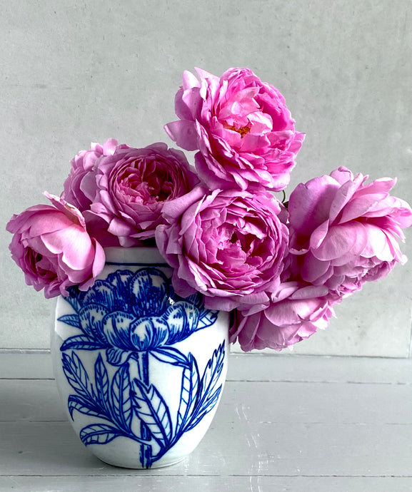 Fine English Porcelain Peony Vase 2