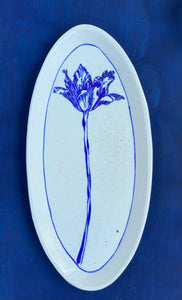 English porcelain oval tulip platter