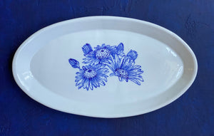 English porcelain oval daisy platter