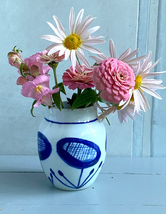 English porcelain tiny patterned vase