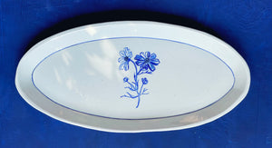 Fine English porcelain cosmos oval platter