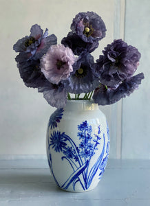 English porcelain large floral vase