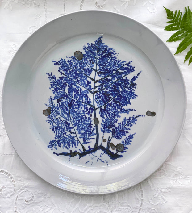 Porcelain fern twig  platter