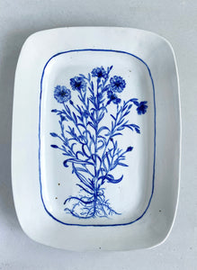 Fine English porcelain rectangle dianthus platter