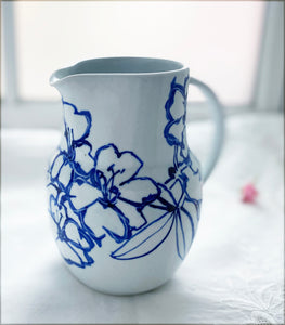 Fine English porcelain cherry blossom pitcher