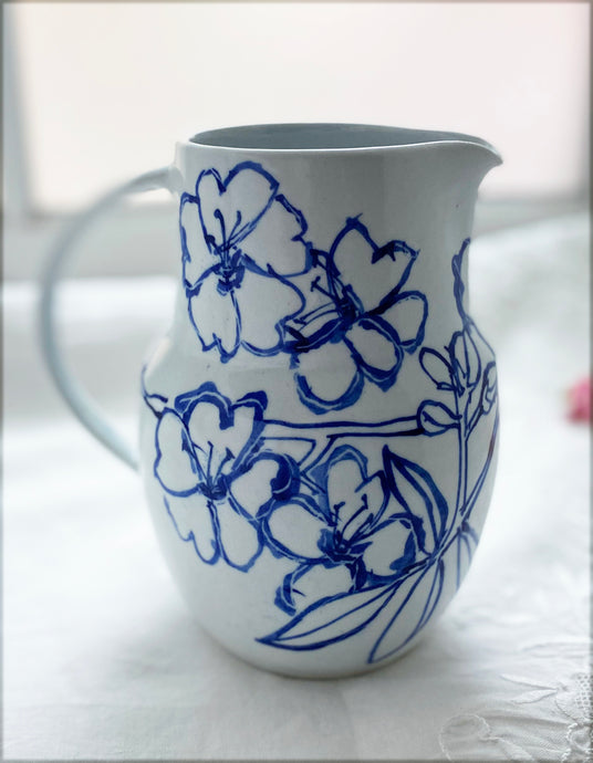 Fine English porcelain cherry blossom pitcher