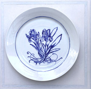 Fine English porcelain iris platter