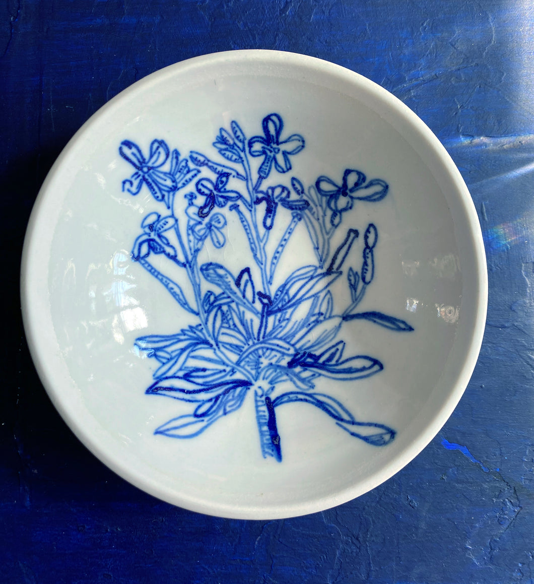 Banchan phlox dish, fine English porcelain