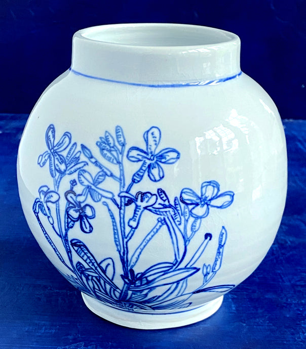 English porcelain phlox vase