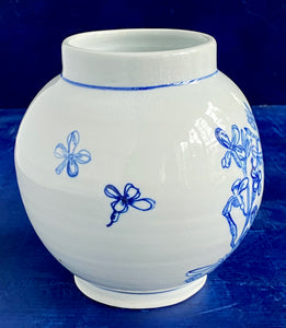 English porcelain phlox vase